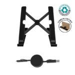 BRELA Recycled Laptop Stand & 6-in-1 Charging Cable Set – Black